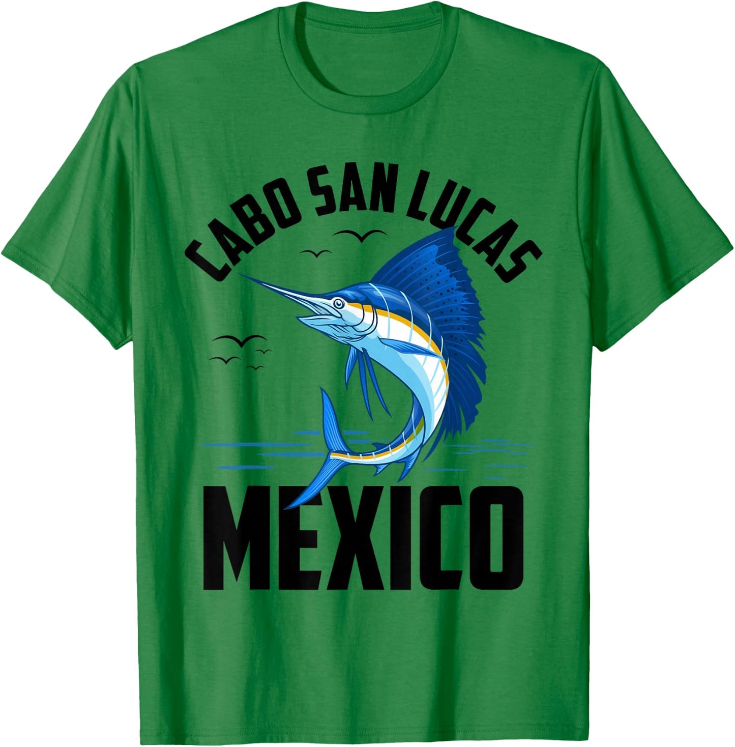 ShirtZilla Cabo San Lucas -Adults, -Kids White Short Sleeve Modern Classic U-Neck Mexico Vacation Surfing Casual Cotton Blend Lightweight Colorful Design Size: Small T-Shirt - T-Shirt | Irish Green