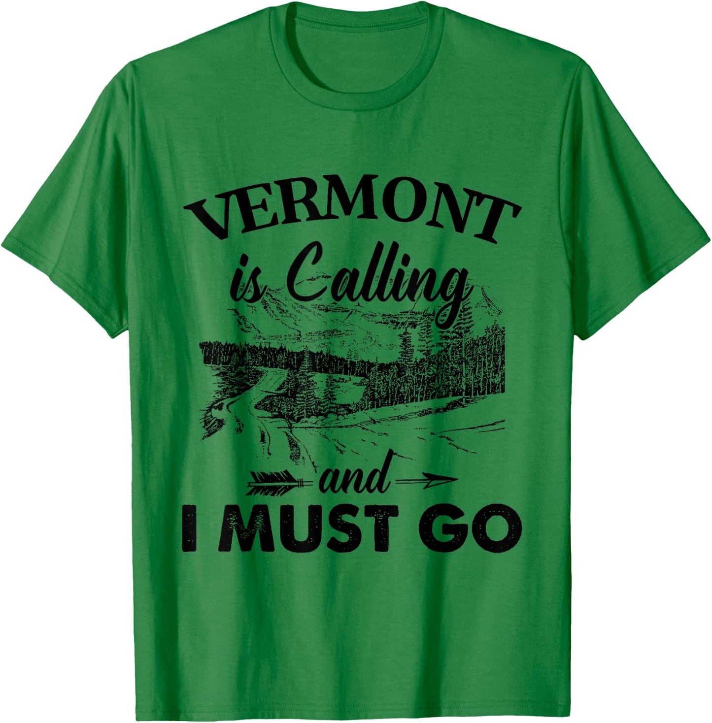 Vermont Is Calling And I Must Go Love Vermont State T-Shirt - T-Shirt | Irish Green