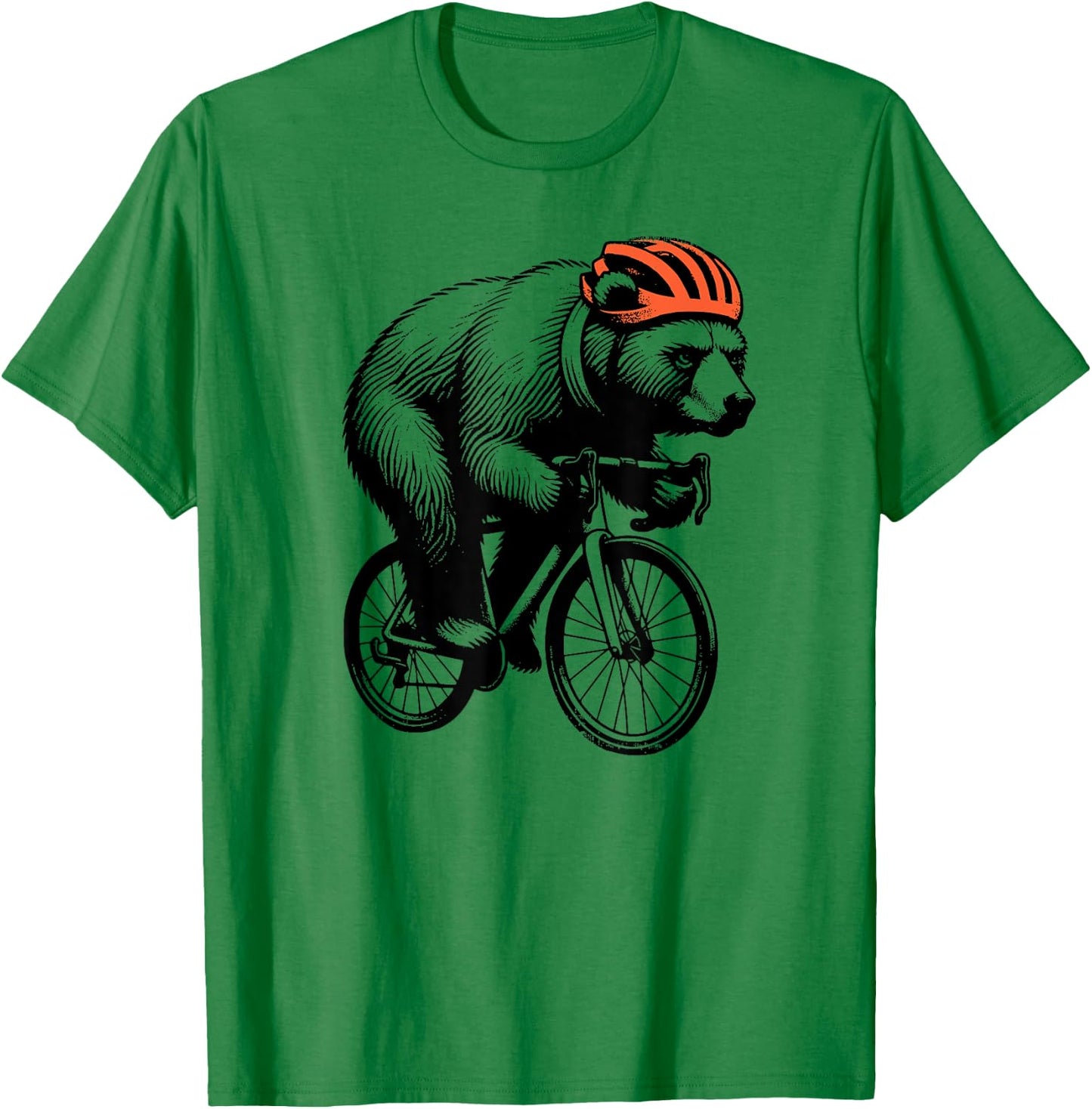 Cycling Bear Cyclist Racing Bike Exercise T-Shirt - T-Shirt | Irish Green