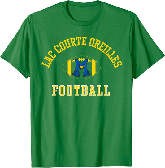 Lac Courte Oreilles Ojibwe School Migiziwag Football T-Shirt - T-Shirt | Irish Green