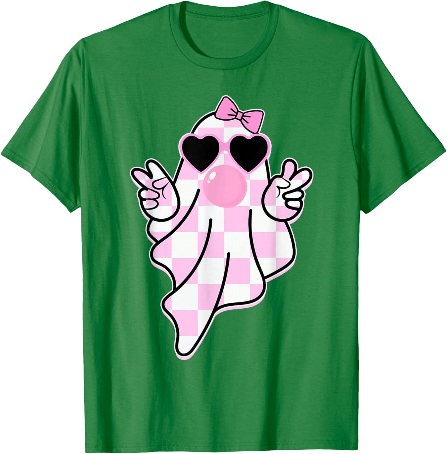 Cute Girly Ghost Blowing Bubble Gift Girl kids T-Shirt - T-Shirt | Irish Green