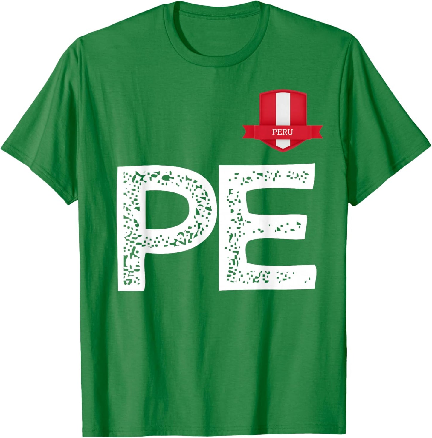 Peru Human Flag Letter P and Letter E Peru T-Shirt - T-Shirt | Irish Green