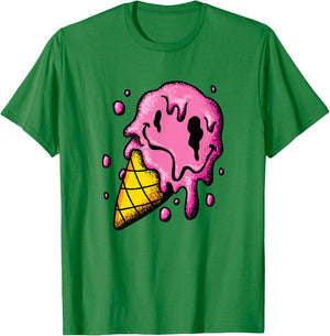 Melting Ice Cream Men Women Kids T-Shirt - T-Shirt | Irish Green