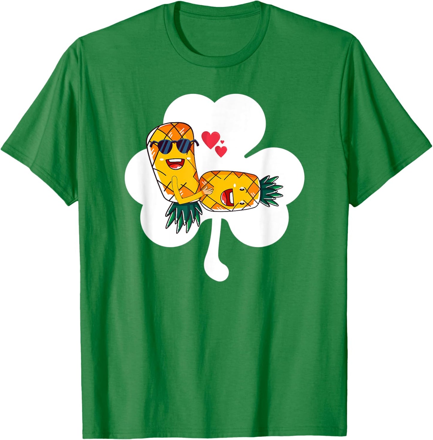 Lucky Swinger Upside Down Pineapple Making Love Shamrock T-Shirt - T-Shirt | Irish Green