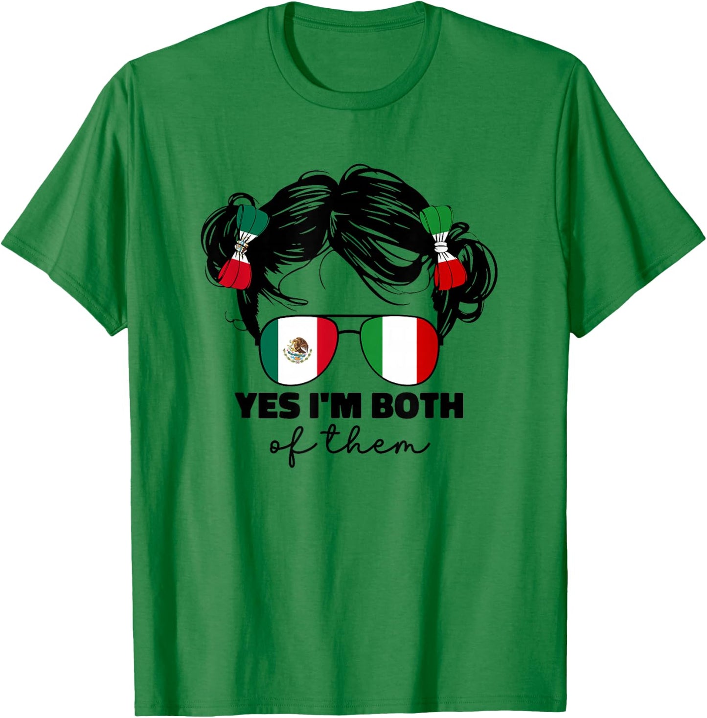 Girls Half Mexican And Italian Mexico Italy Flag Kids Girl T-Shirt - T-Shirt | Irish Green