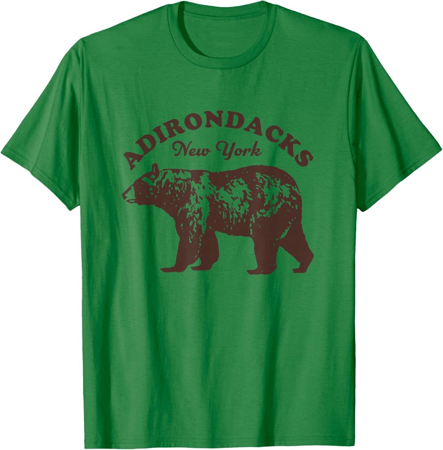 Adirondacks NY Bear Retro Vintage Style Hiking Mountains Men T-Shirt - T-Shirt | Irish Green