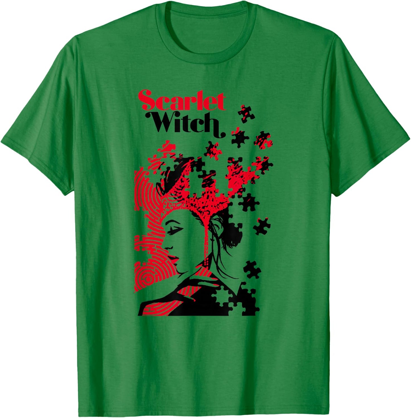 Marvel Avengers Scarlet Witch Wanda Maximoff Puzzle T-Shirt - T-Shirt | Irish Green