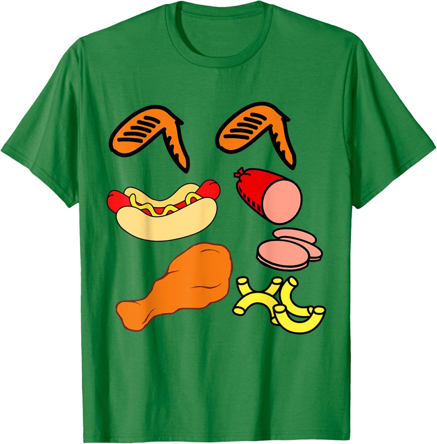 Chicken wing chicken wing hot dog and baloney funny food Women Girls Kids T-Shirt - T-Shirt | Irish Green