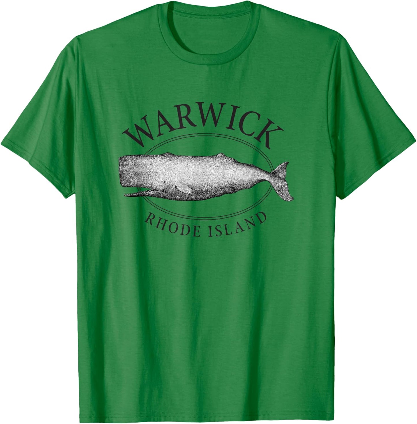 Warwick Rhode Island Vintage Whale Design T-Shirt - T-Shirt | Irish Green