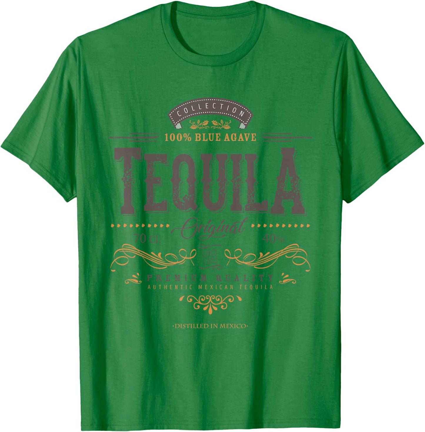 Mexican Tequila Cinco De Mayo Vintage Distressed Labell T-Shirt - T-Shirt | Irish Green