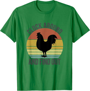 Cluck Around and Find Out Chicken Vintage T-Shirt - T-Shirt | Irish Green