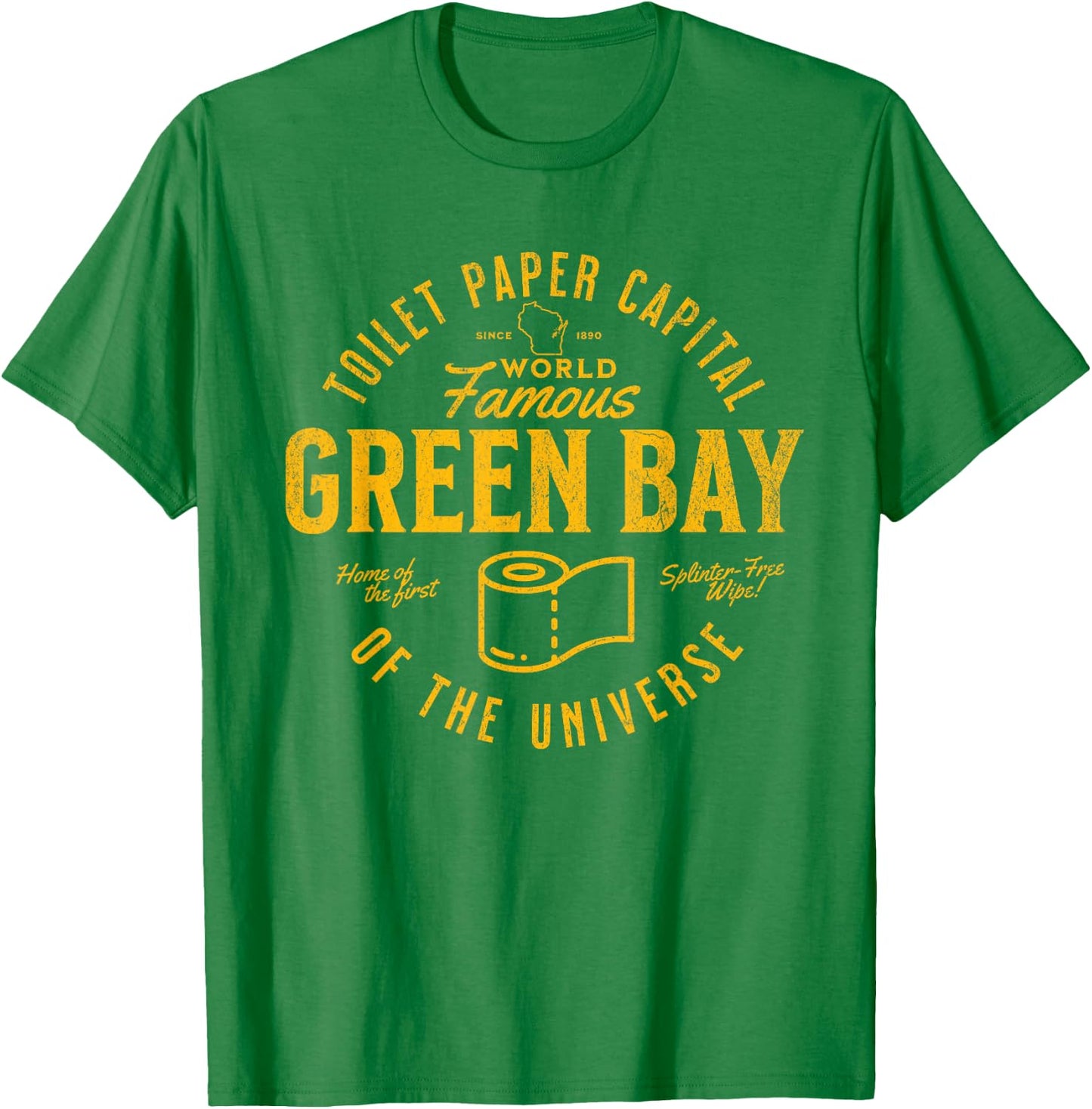 Green Bay Wisconsin Toilet Paper Capital Funny Logo T-Shirt - T-Shirt | Irish Green