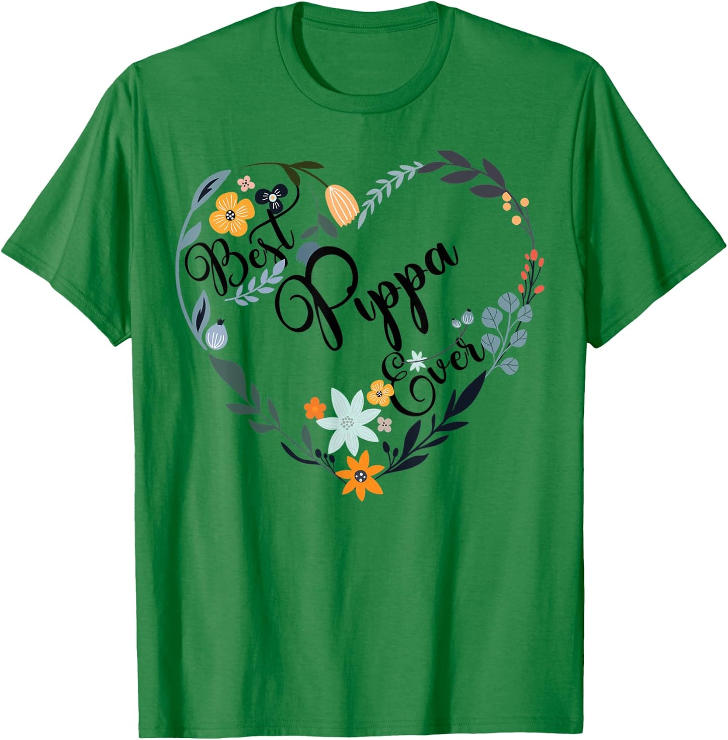 Best Pippa Ever Heart Flower Blessed Grandma Mother's Day T-Shirt - T-Shirt | Irish Green