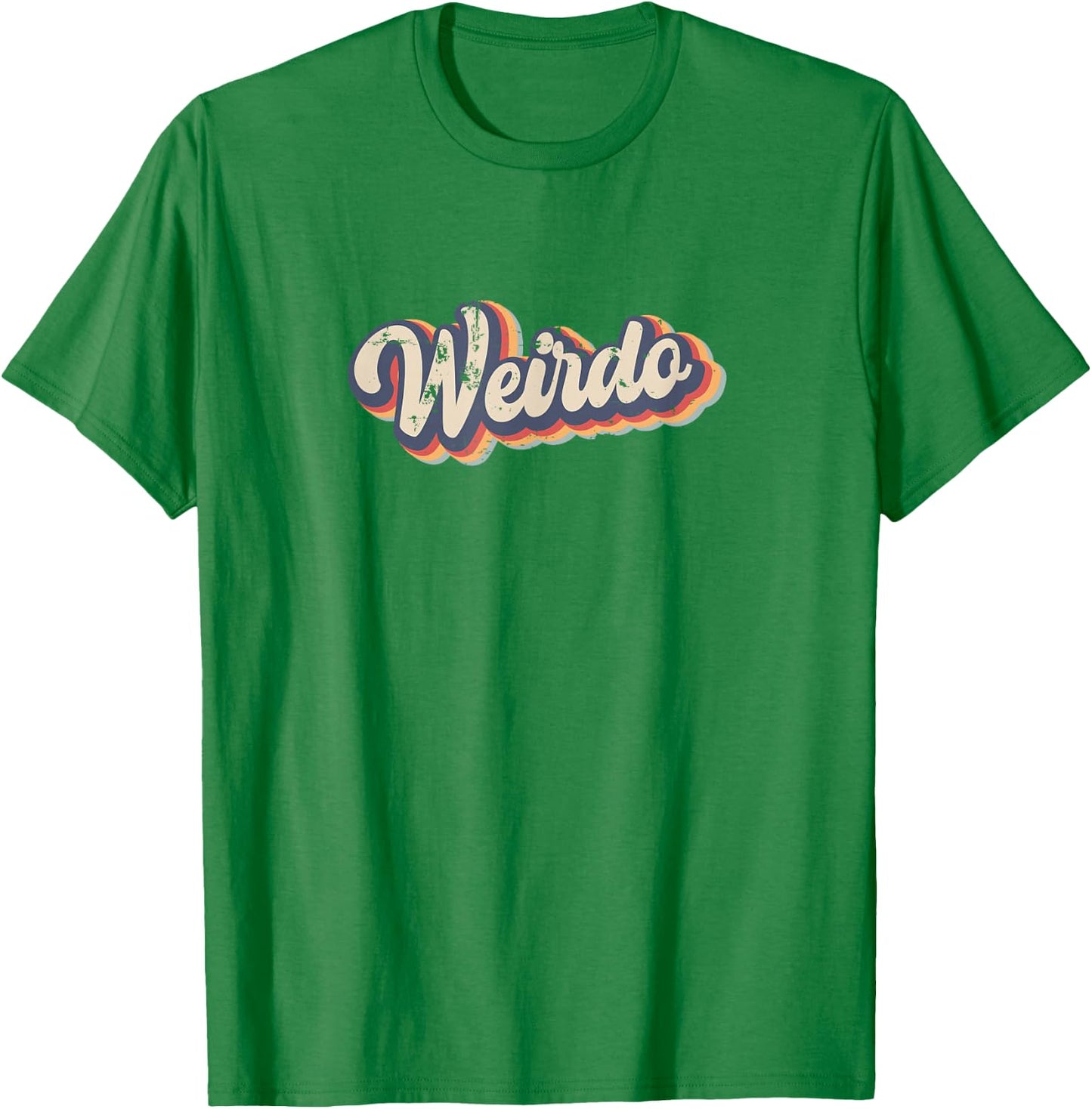 Weirdo Vintage Rainbow Funny strange or eccentric person T-Shirt - T-Shirt | Irish Green