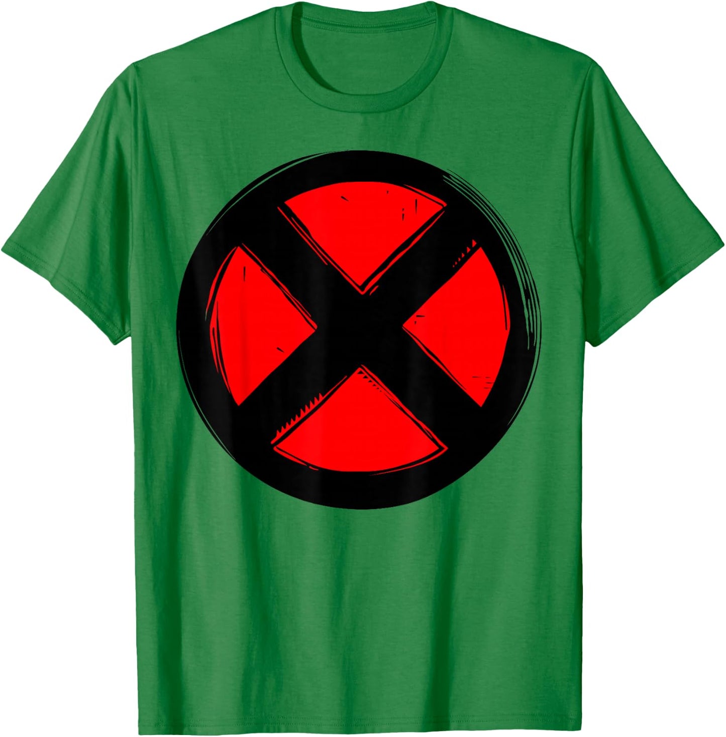 Marvel X-Men Woodcut Red Logo T-Shirt - T-Shirt | Irish Green