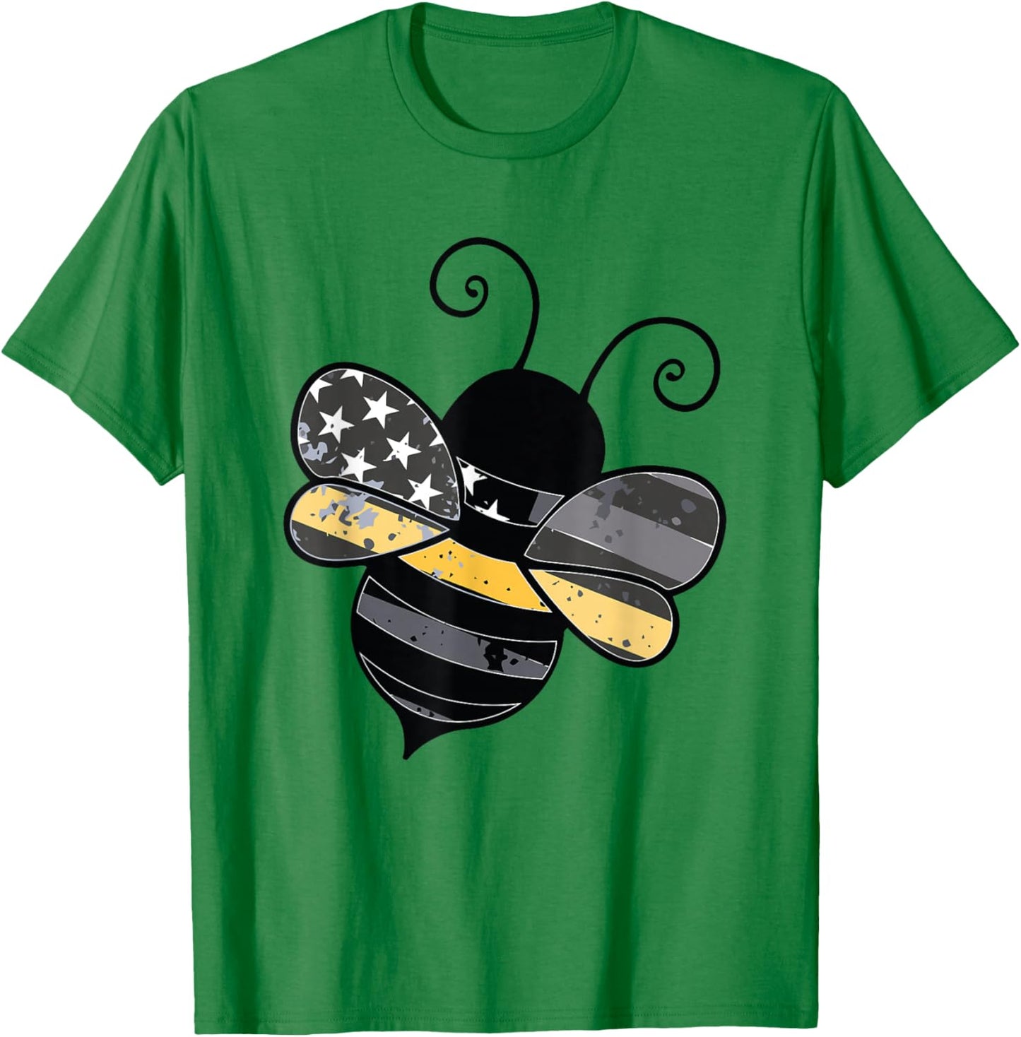 Proud Thin Gold Line Bumble Bee Patriotic 911 Dispatcher T-Shirt - T-Shirt | Irish Green