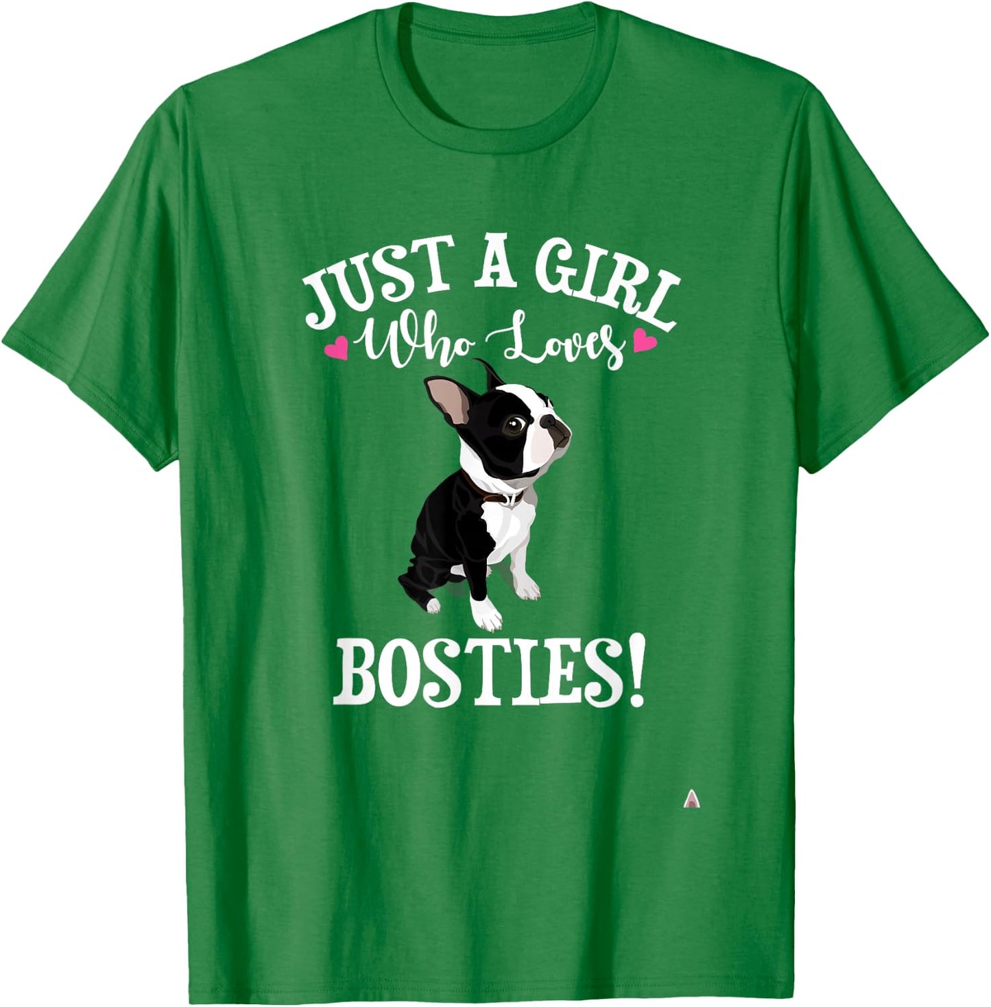 Kids Girl Who Loves Boston Terrier Lover T-Shirt - T-Shirt | Irish Green