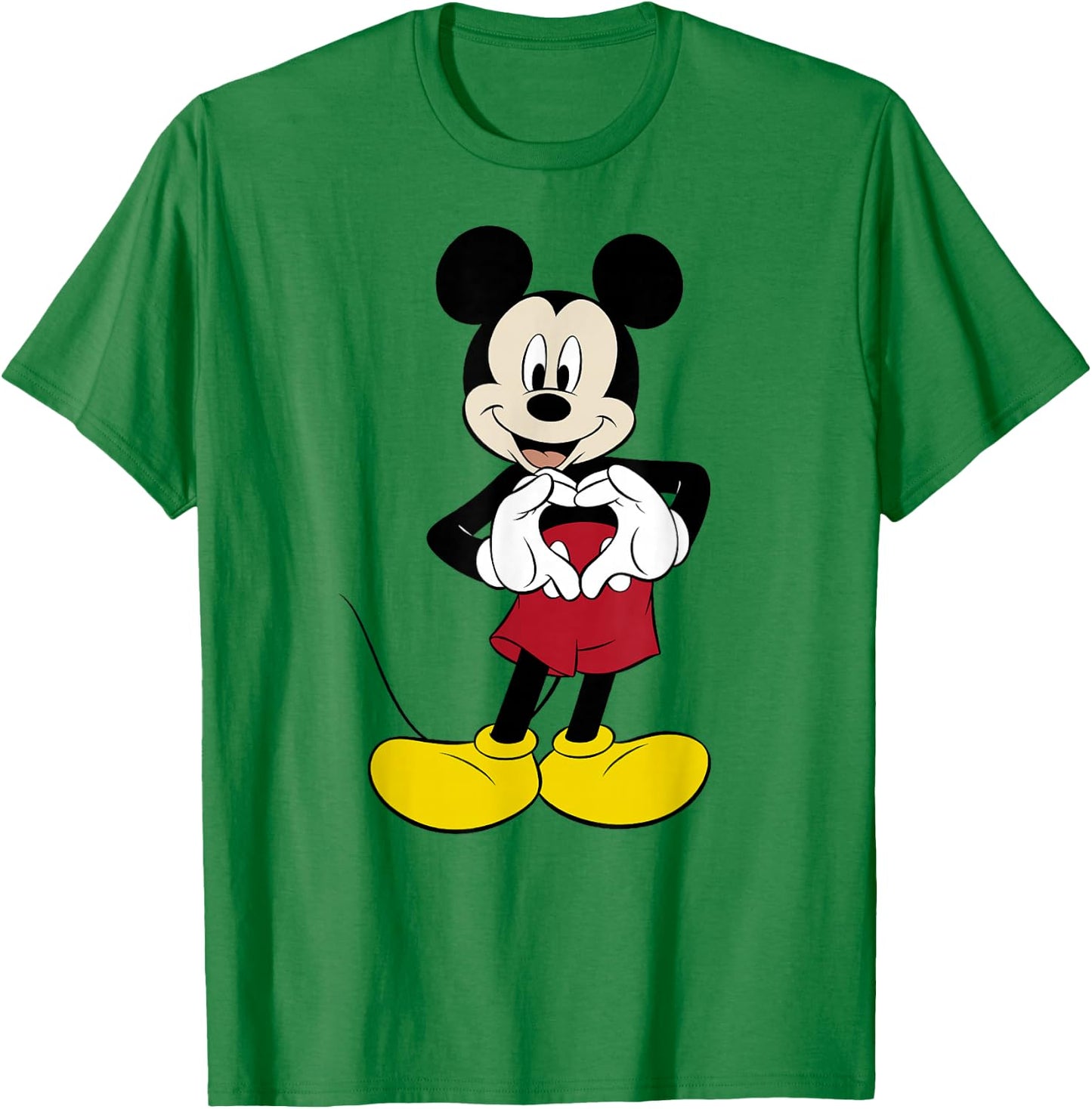 Disney Mickey And Friends Heart Hands Portrait T-Shirt - T-Shirt | Irish Green