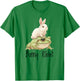 Bunny Rabbit Love Watercolor Folk Art Bunny Frog Lover T-Shirt - T-Shirt | Irish Green