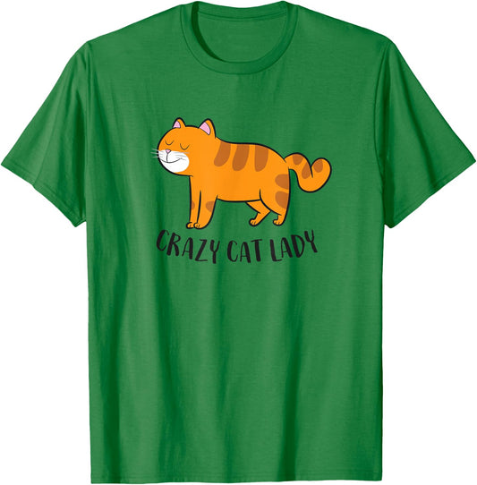 Funny Cat Girl Crazy Cat Lady Funny Women Cat Mom T-Shirt - T-Shirt | Irish Green