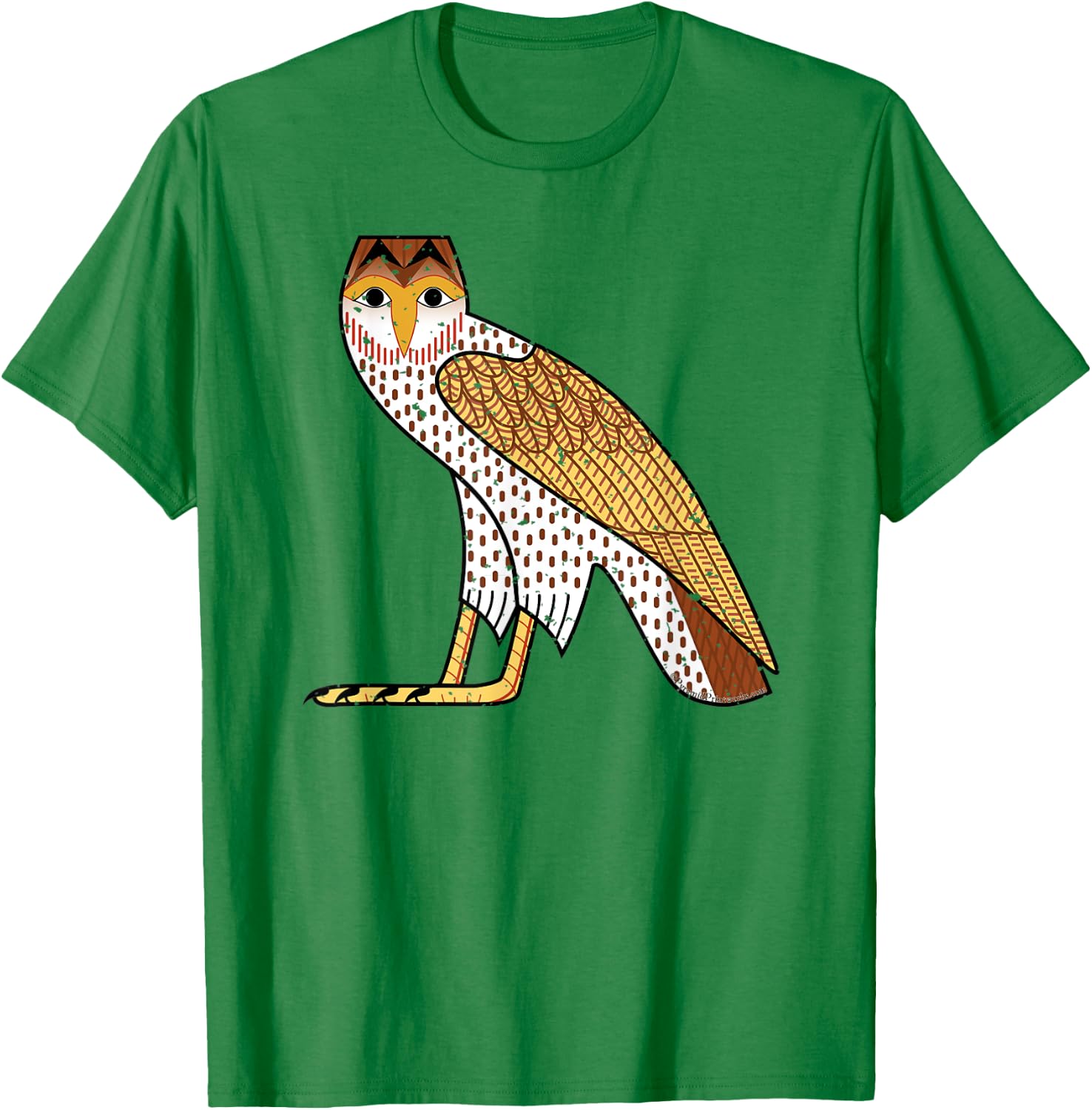 Ancient Egyptian Owl Wisdom Protection Hieroglyphic Letter M T-Shirt - T-Shirt | Irish Green