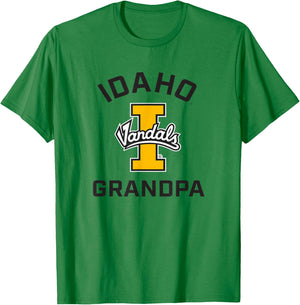 University of Idaho Vandals Arched Grandpa T-Shirt - T-Shirt | Irish Green