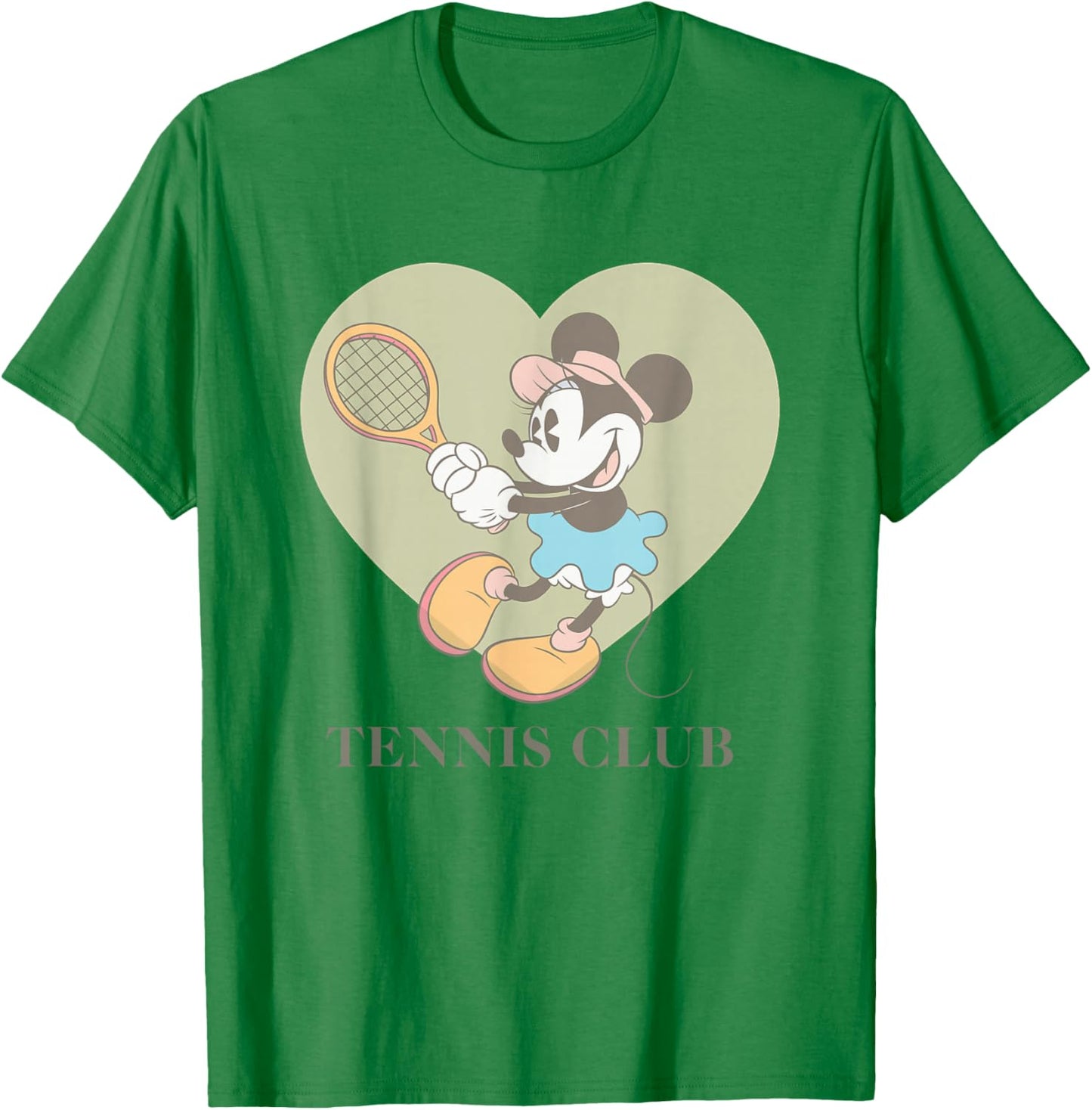 Disney Minnie Mouse Tennis Club Vintage Heart Portrait T-Shirt - T-Shirt | Irish Green