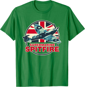 RAF Spitfire Aeroplane War Tarpaulin Aircraft WW2 Men Boys Kids T-Shirt - T-Shirt | Irish Green