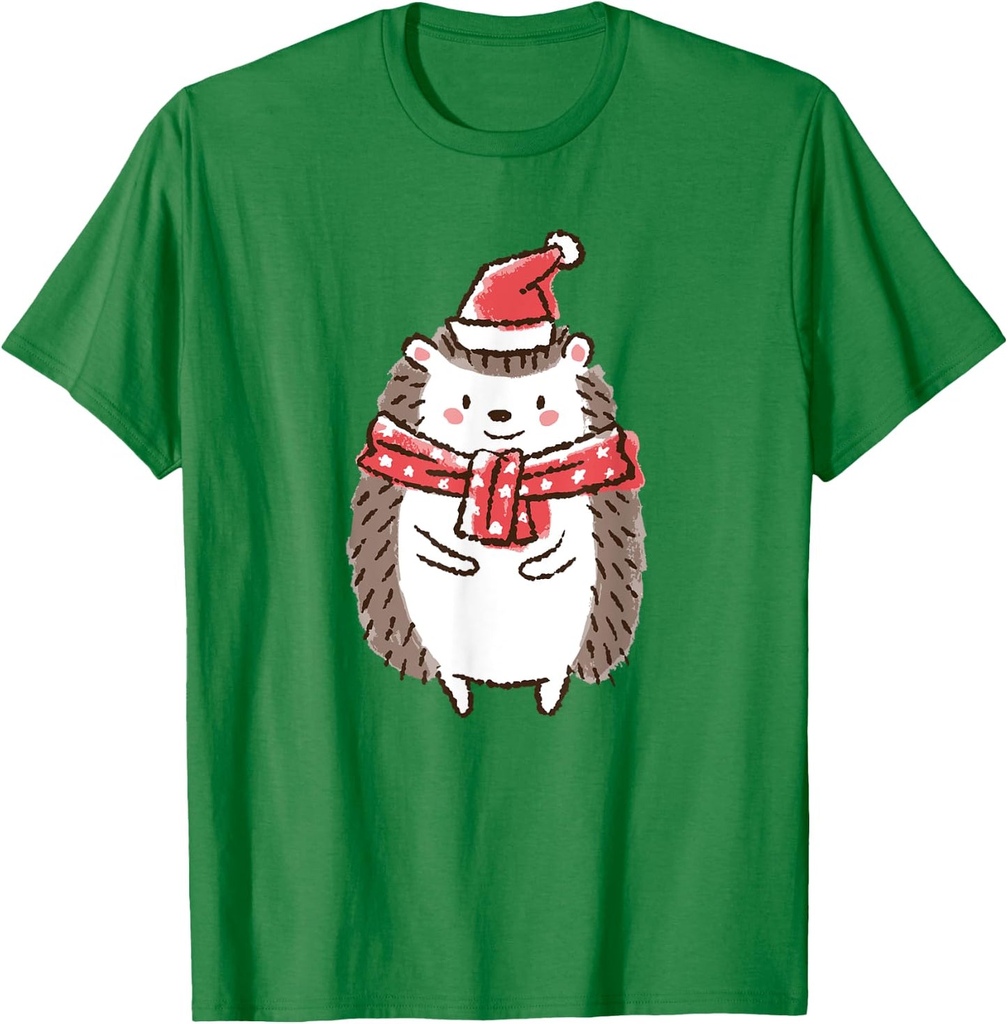 Cute Christmas Hedgehog Holiday T-Shirt - T-Shirt | Irish Green
