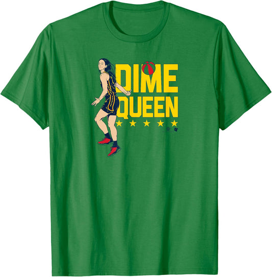 Caitlin Clark - Dime Queen - Indiana Basketball T-Shirt - T-Shirt | Irish Green