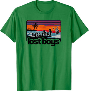 Disney Peter Pan Group Shot Lost Boys Color Stripes T-Shirt - T-Shirt | Irish Green