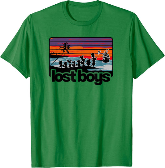 Disney Peter Pan Group Shot Lost Boys Color Stripes T-Shirt - T-Shirt | Irish Green