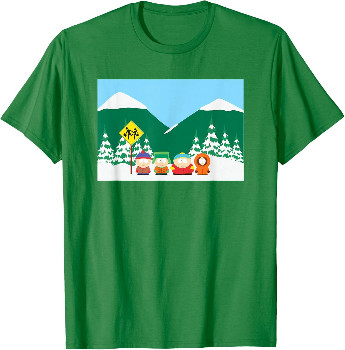 South Park Bus Stop T-Shirt - T-Shirt | Irish Green