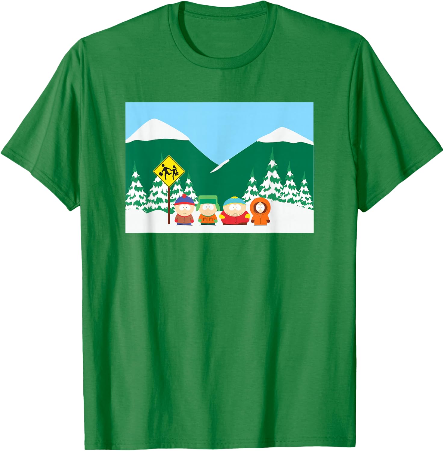 South Park Bus Stop T-Shirt - T-Shirt | Irish Green