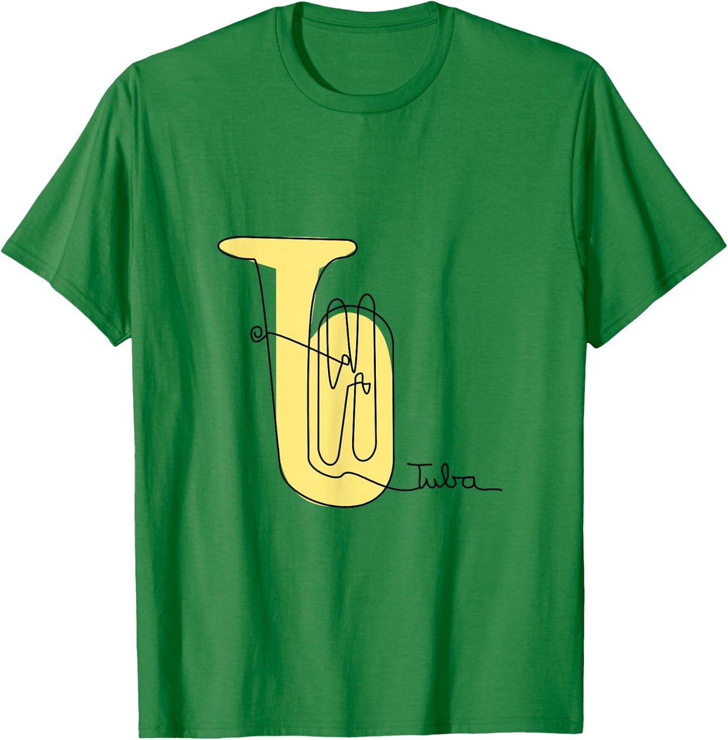Tubist Brass Music Design One-Line Tuba T-Shirt - T-Shirt | Irish Green