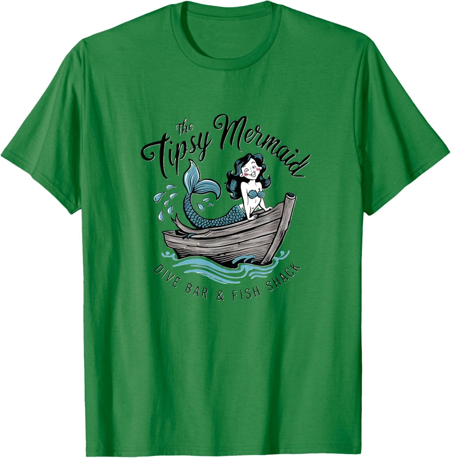 The Tipsy Mermaid Vintage Dive Bar & Fish Shack T-Shirt - T-Shirt | Irish Green