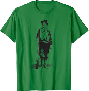 Billy The Kid Gunslinger Old West History Wild Southwest T-Shirt - T-Shirt | Irish Green