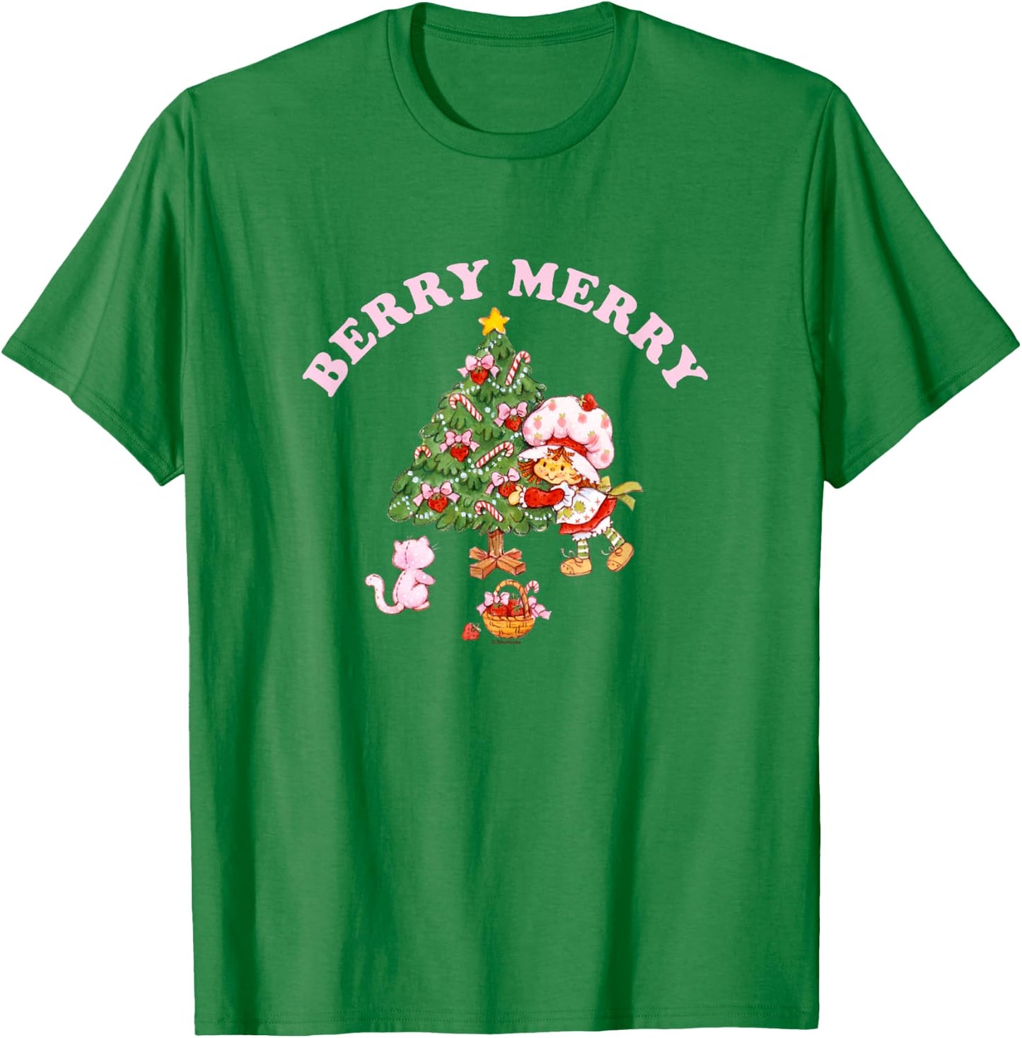 Strawberry Shortcake Christmas Berry Merry Decorating Tree T-Shirt - T-Shirt | Irish Green