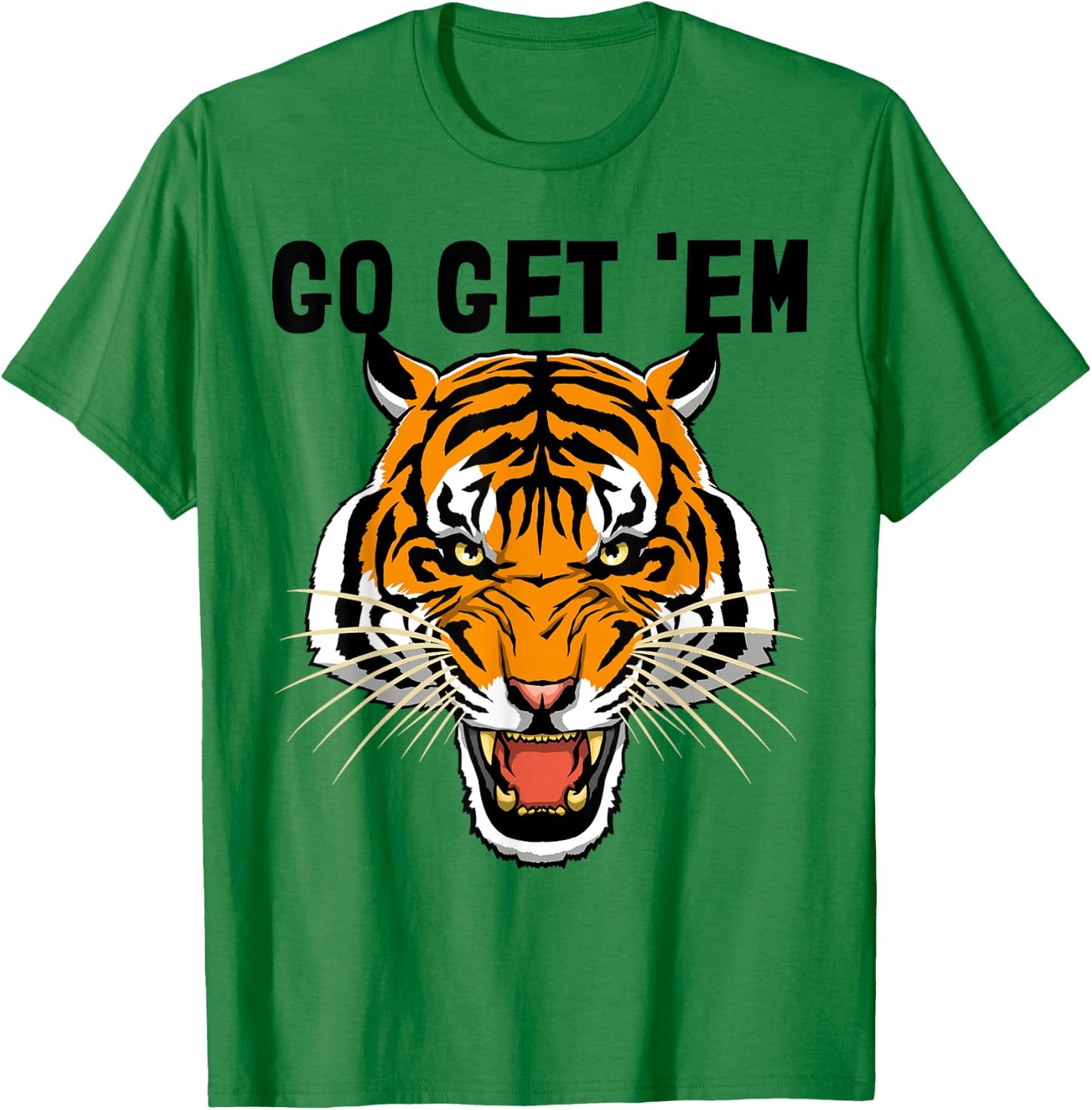 Go Get Em Shirt Roaring Tiger Men's Tiger Face T-Shirt - T-Shirt | Irish Green