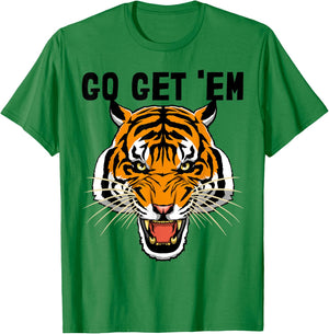 Go Get Em Shirt Roaring Tiger Men's Tiger Face T-Shirt - T-Shirt | Irish Green
