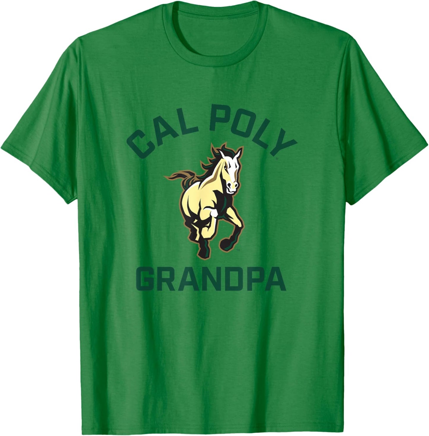Cal Poly Mustangs Arched Grandpa T-Shirt - T-Shirt | Irish Green