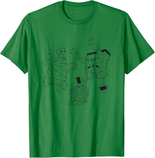 Spongebob Squarepants Halloween Spongebob & Friends Costumes T-Shirt - T-Shirt | Irish Green