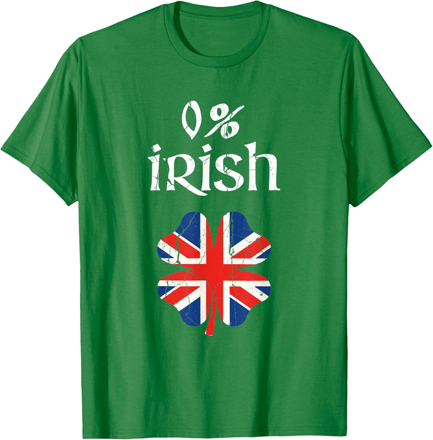 0 Percent Irish British Apparel, St Patricks Day Shamrock T-Shirt - T-Shirt | Irish Green
