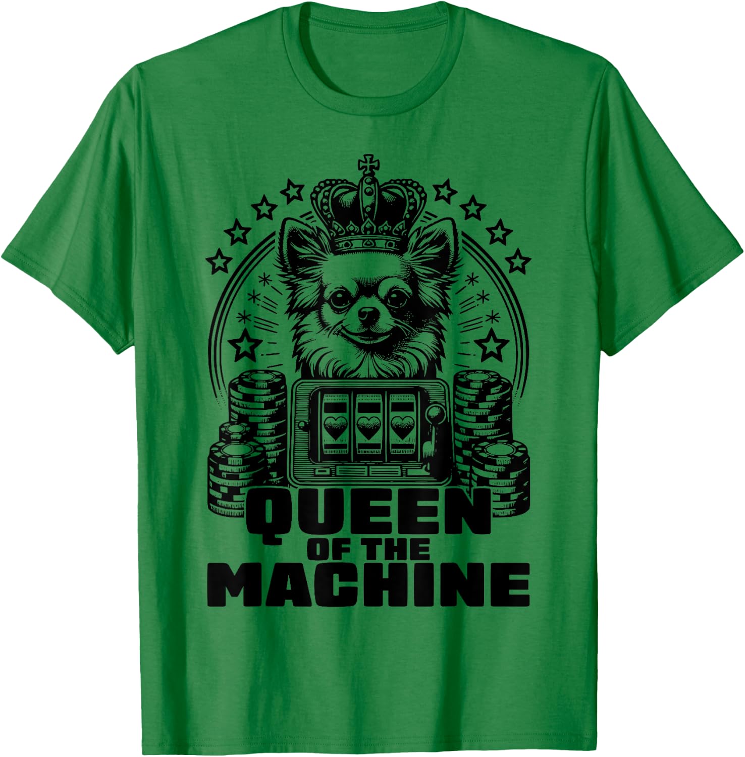 Queen Of The Slot Machine Casino Gambling Lover T-Shirt - T-Shirt | Irish Green