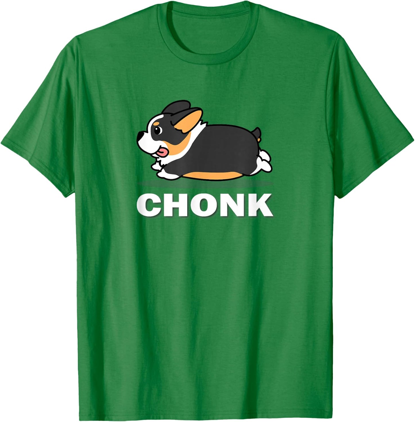 Funny Kids Kawaii Fat Chonk Black Tricolor Corgi Dog Lover T-Shirt - T-Shirt | Irish Green