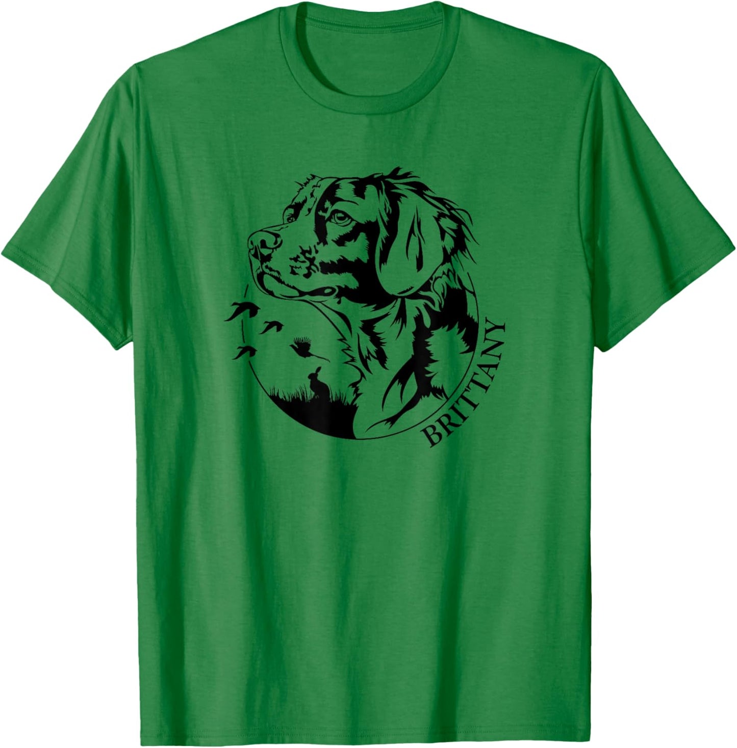Proud Brittany hunting dog Brittany Spaniel portrait T-Shirt - T-Shirt | Irish Green
