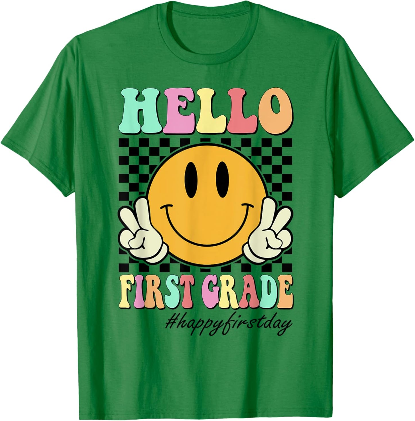 Hello First Grade Back To School 1st Grade Teachers Students T-Shirt - T-Shirt | Irish Green