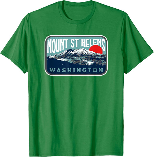 Vintage Mount Saint Helens Washington Retro Style Volcano T-Shirt - T-Shirt | Irish Green