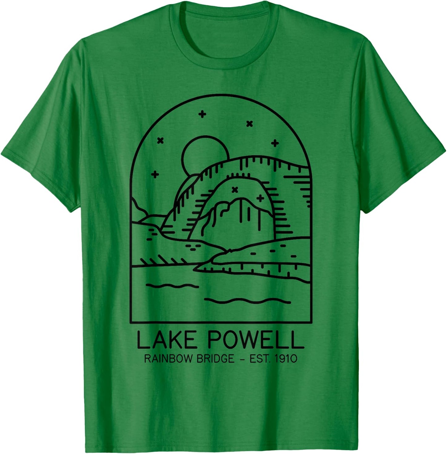 Lake Powell Reservoir 1963 Rainbow Bridge 1910 Utah Arizona T-Shirt - T-Shirt | Irish Green