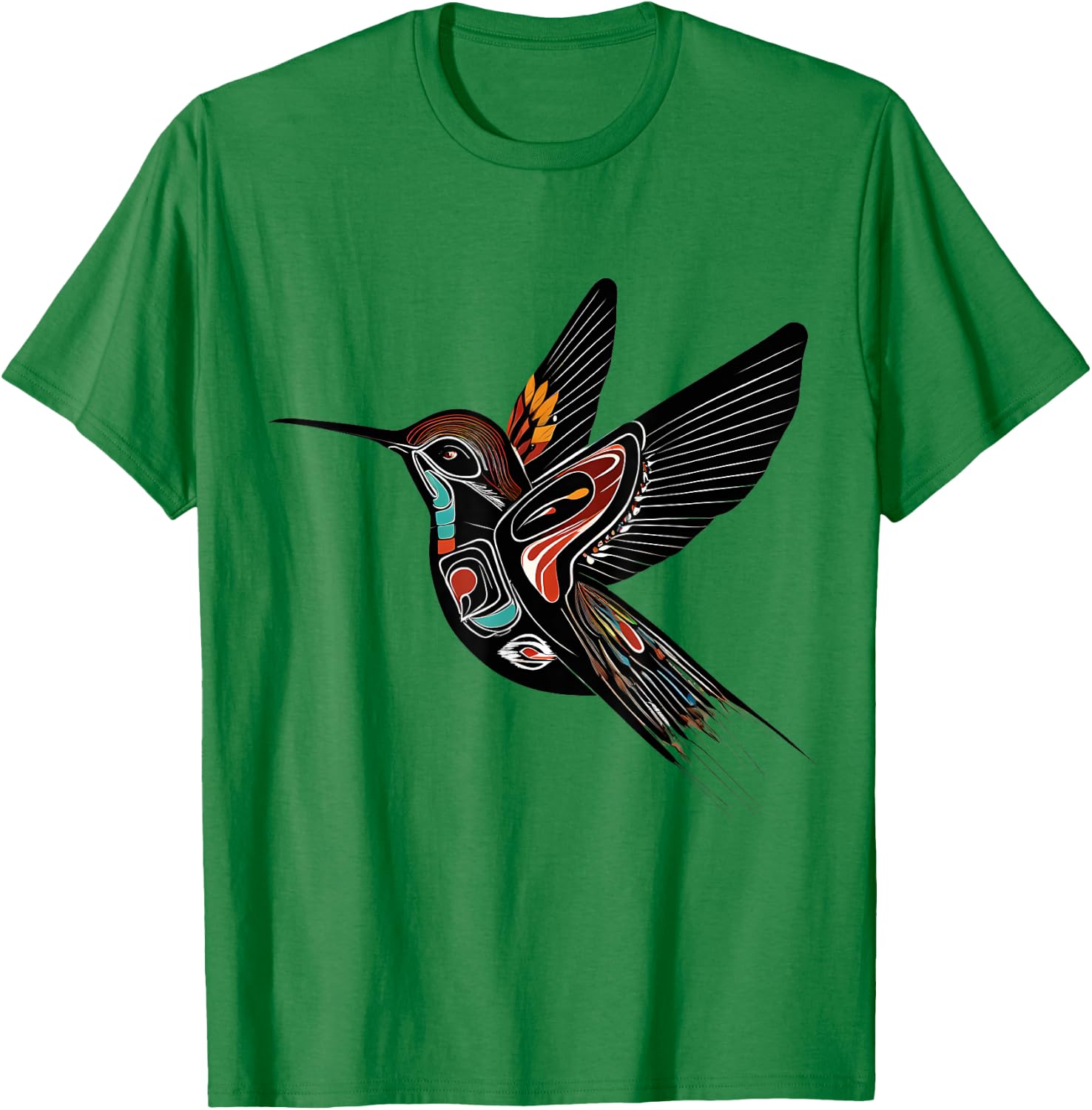 Native American Art - BIRD - Traditional Style Animal T-Shirt - T-Shirt | Irish Green